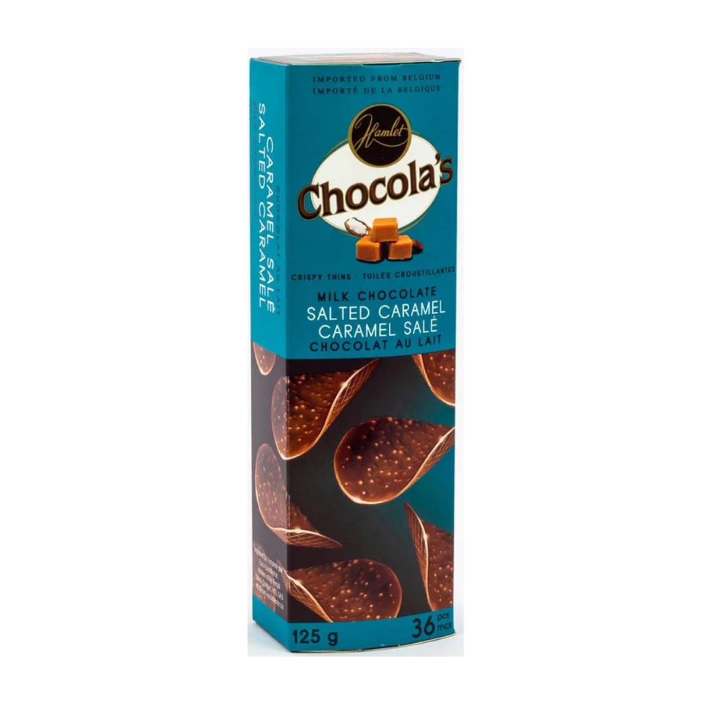Hamlet Chocola's Crispy Thins Milk Chocolate Salted Caramel 80g