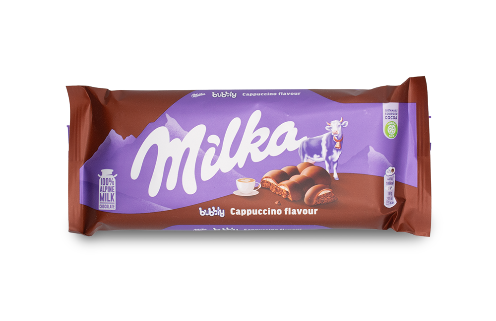 Milka bubbly Cappuccino flavour 97g