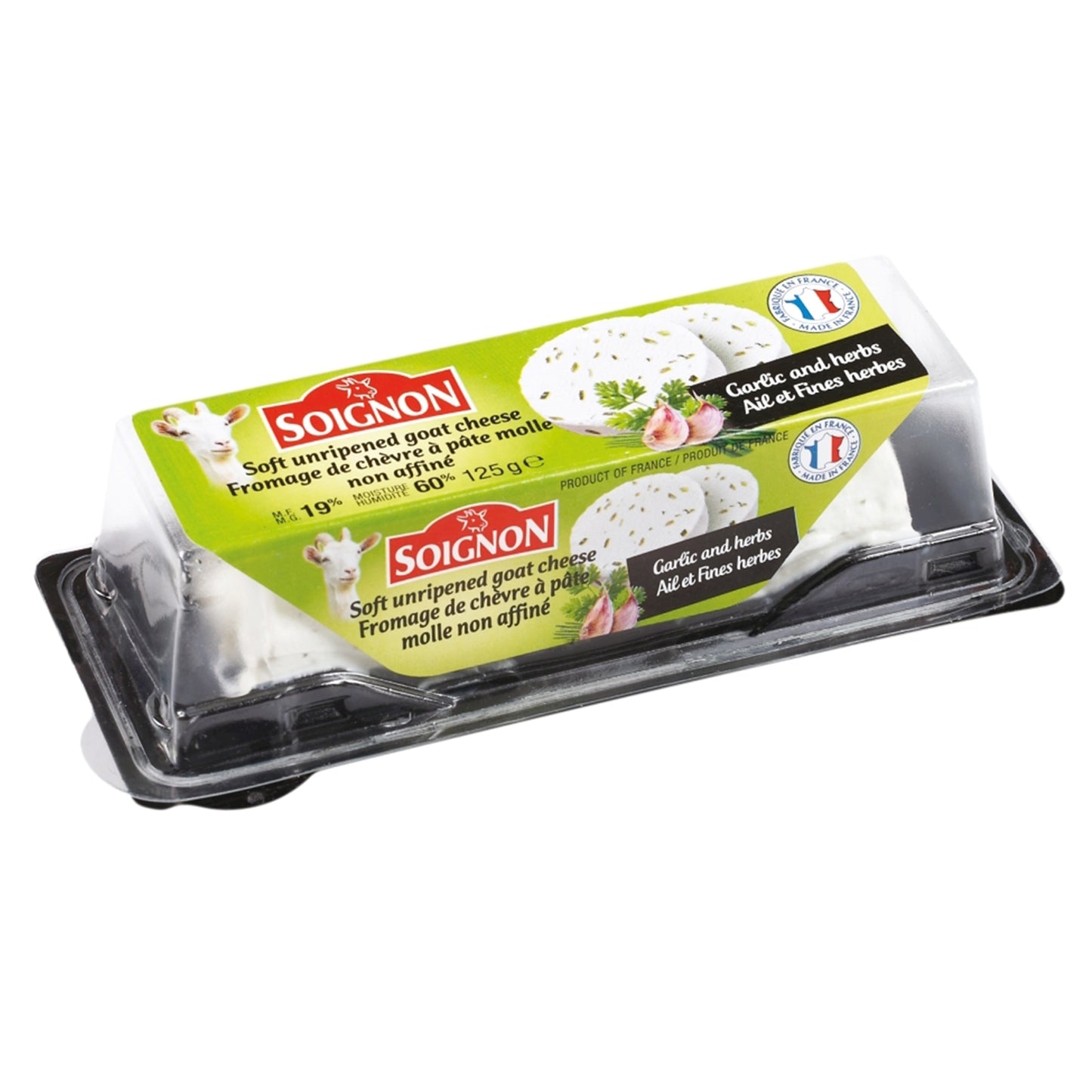 Soignon Goat Cheese Log Garlic/Herb 125g