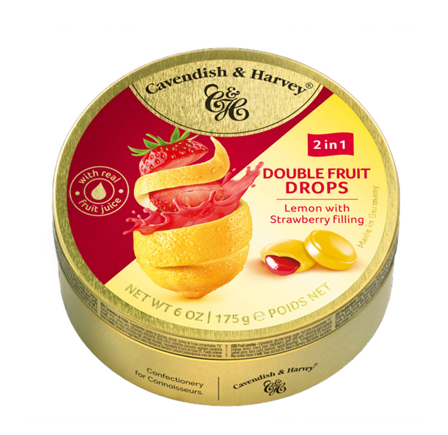 Cavendish & Harvey Double Fruit Drops Lemon and Strawberry Filling 175g