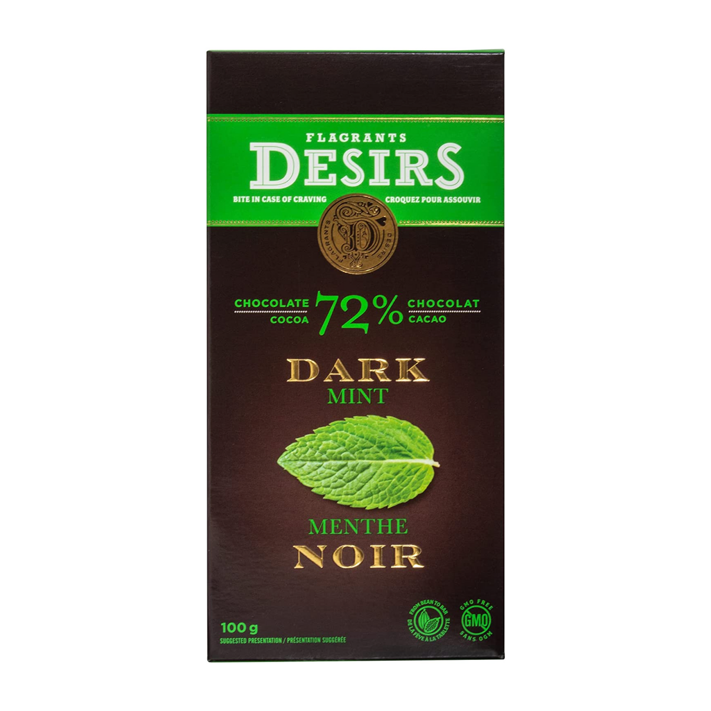 Flagrants Desirs Dark Chocolate Bar with Mint 100g