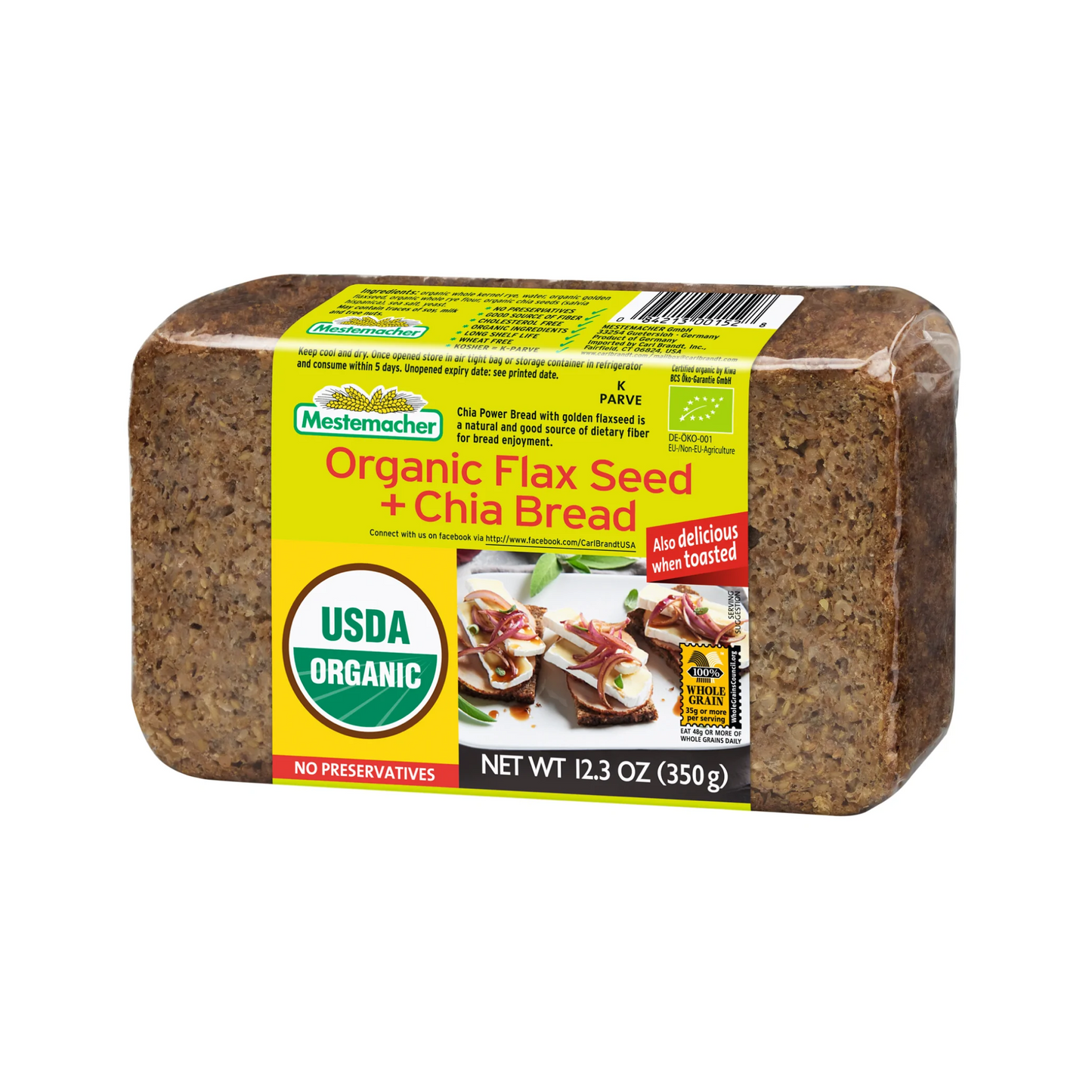 Mestemacher Flax Seed & Chia Rye Bread 350g