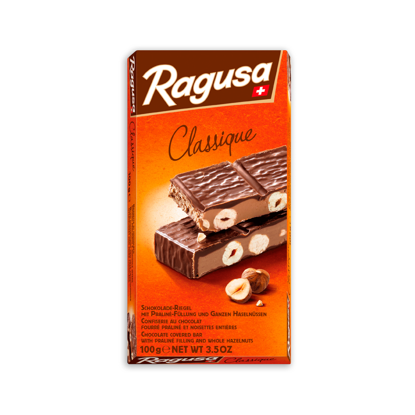 Ragusa Chocolate with Praline Filling and Whole Hazelnuts 100g