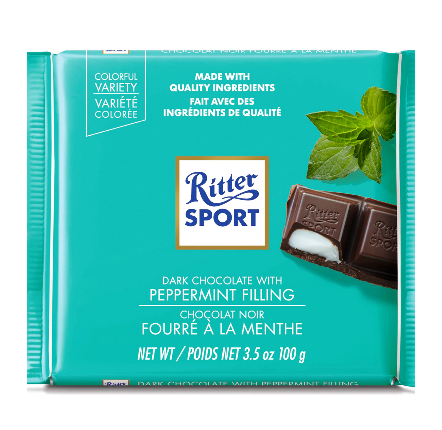 Ritter Sport Dark Chocolate with Peppermint Filling 100g
