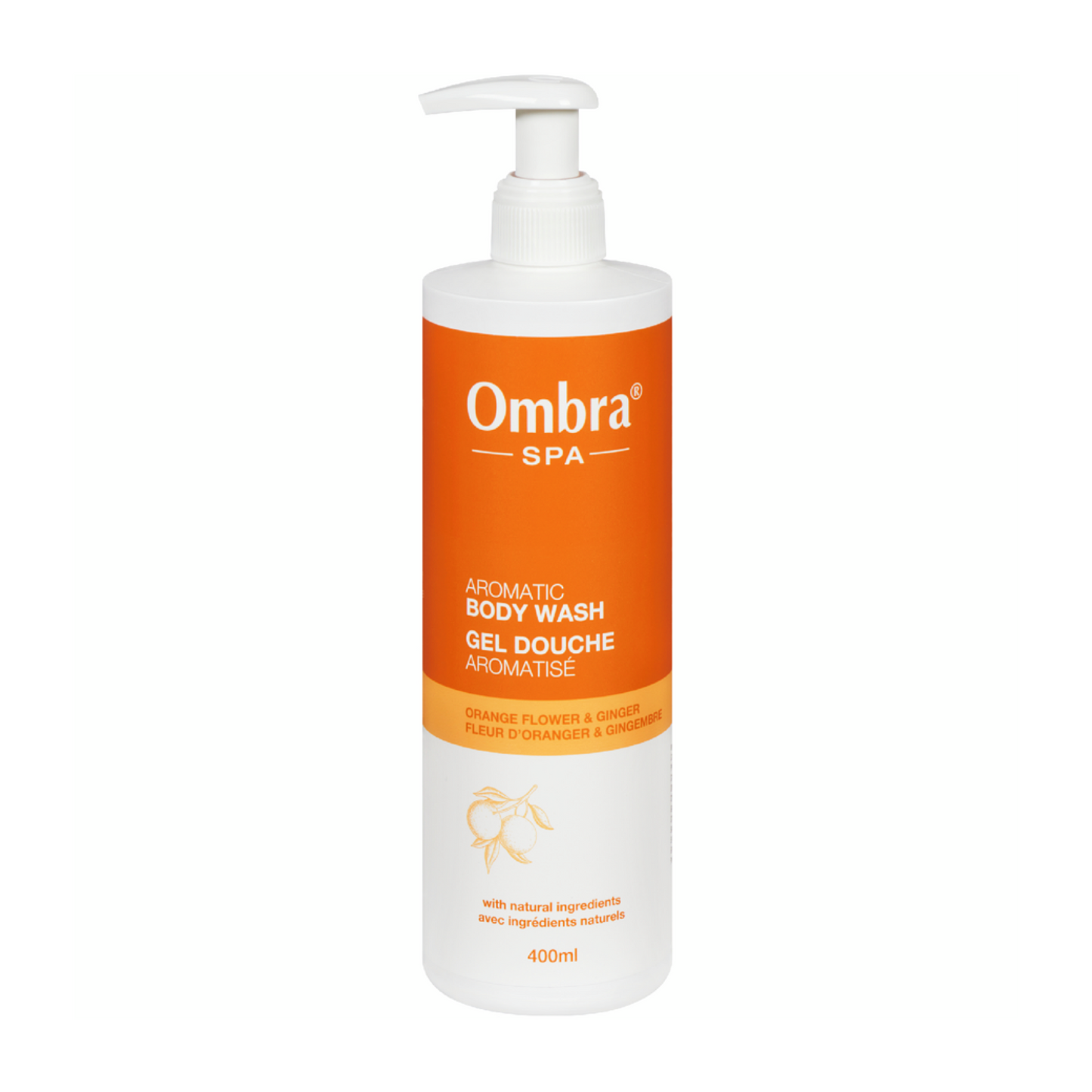 Ombra Spa Orange Flower & Ginger Aromatic Body Wash 400ml