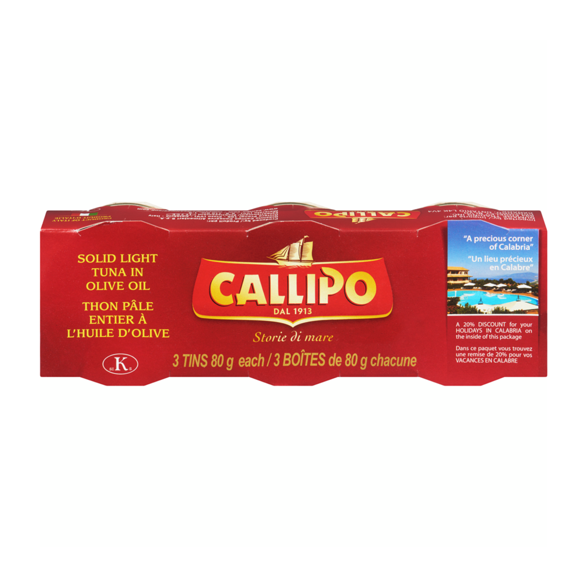 Callipo Solid Light Tuna in Olive Oil 3 Pack 80 x 3 – Food Depot Toronto