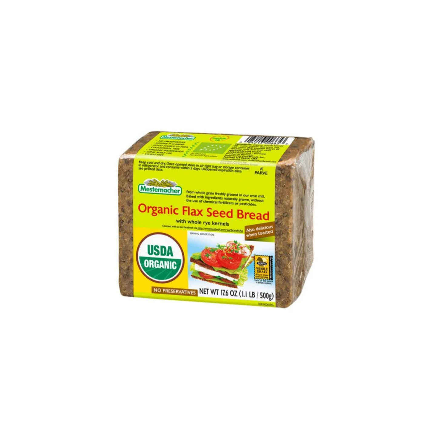 Mestemacher Flaxseed Rye Bread 500g