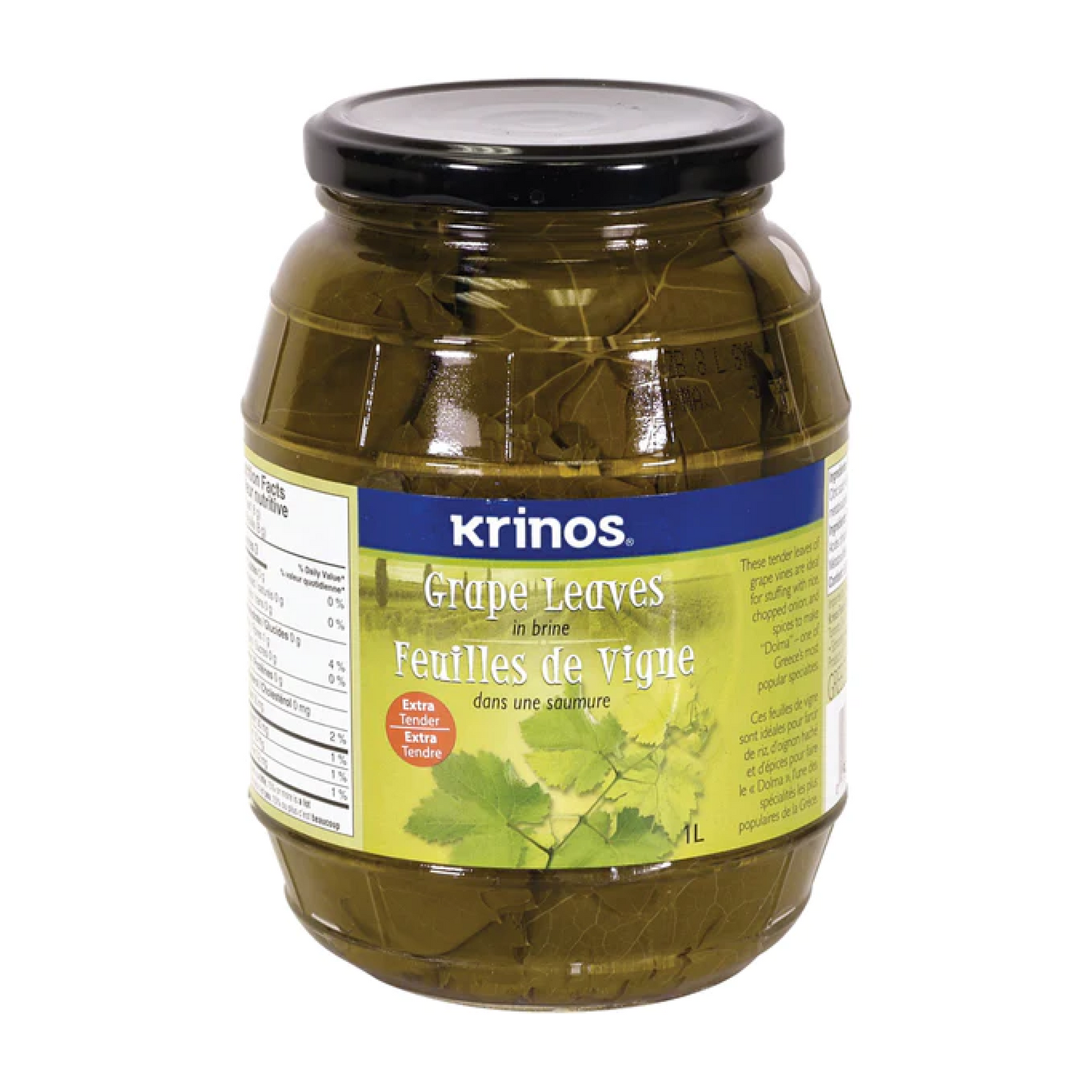 Krinos Grape Leaves in Brine 1L