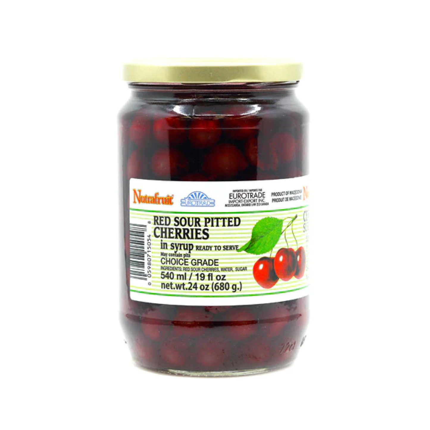 Nutrafruit Red Sour Pitted Cherries 680g