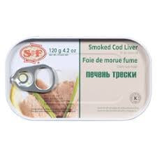 S&F Smoked Cod Liver in its own Oil 120g