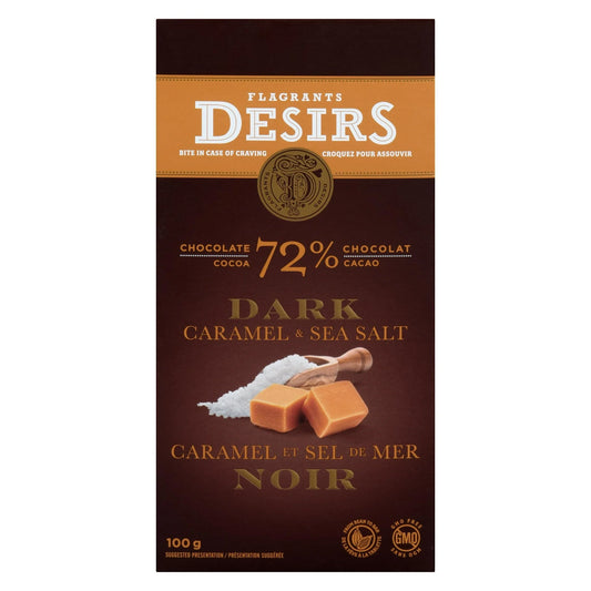 Flagrants Desirs Dark Chocolate Bar with Caramel and sea salt 100g