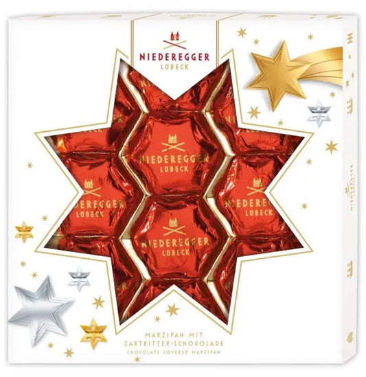 Niederegger Lübeck Marzipan Pralines with Dark Chocolate Stars 125g