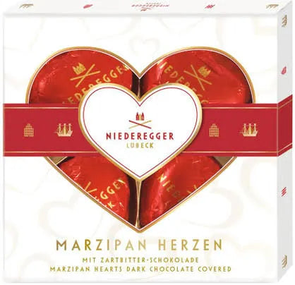 Niederegger Lübeck Marzipan Hearts with Dark Chocolate 50g