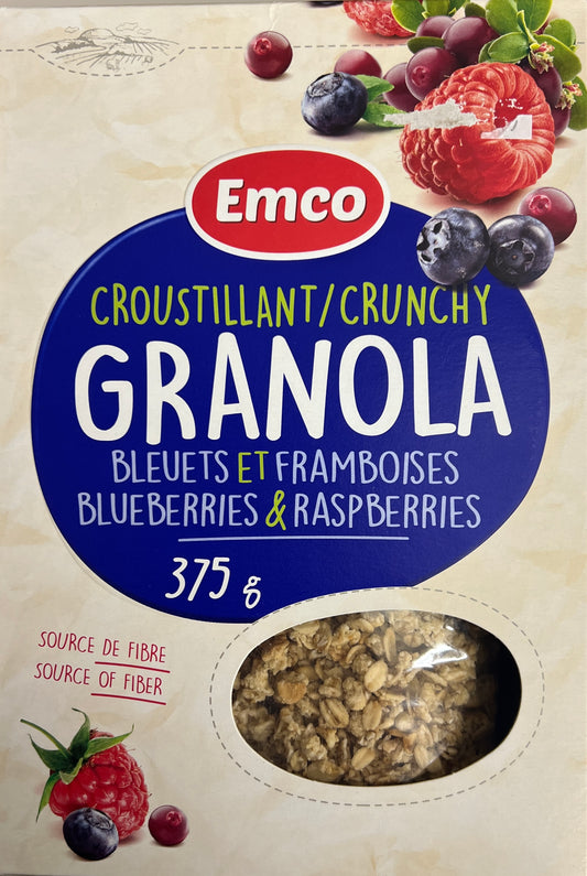 Emco Crunchy Granola Blueberries and Raspberries 375g
