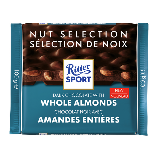 Ritter Sport Whole Almonds Dark Chocolate 100g