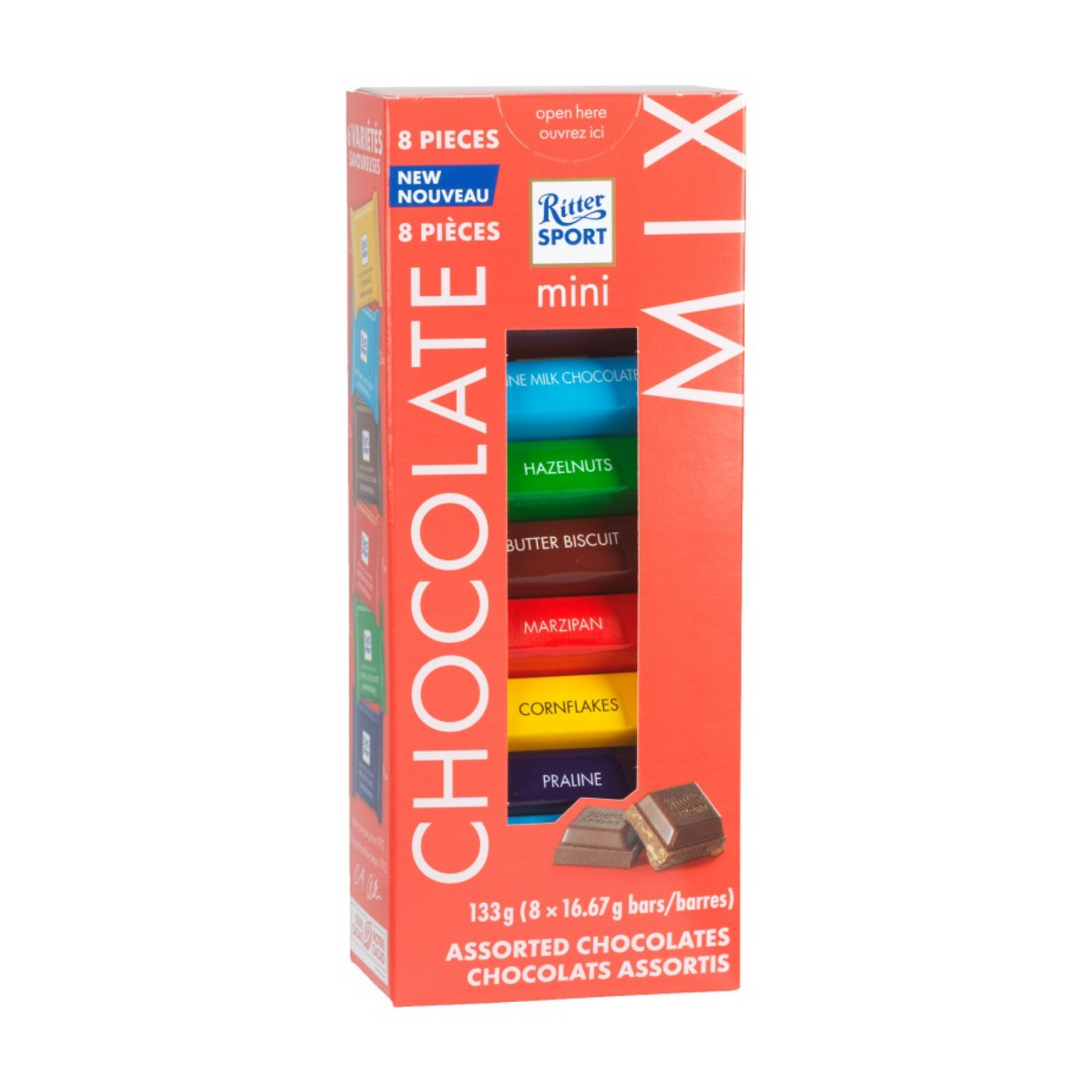 Ritter Sport Mini Assorted Chocolate 8 Pieces 133g