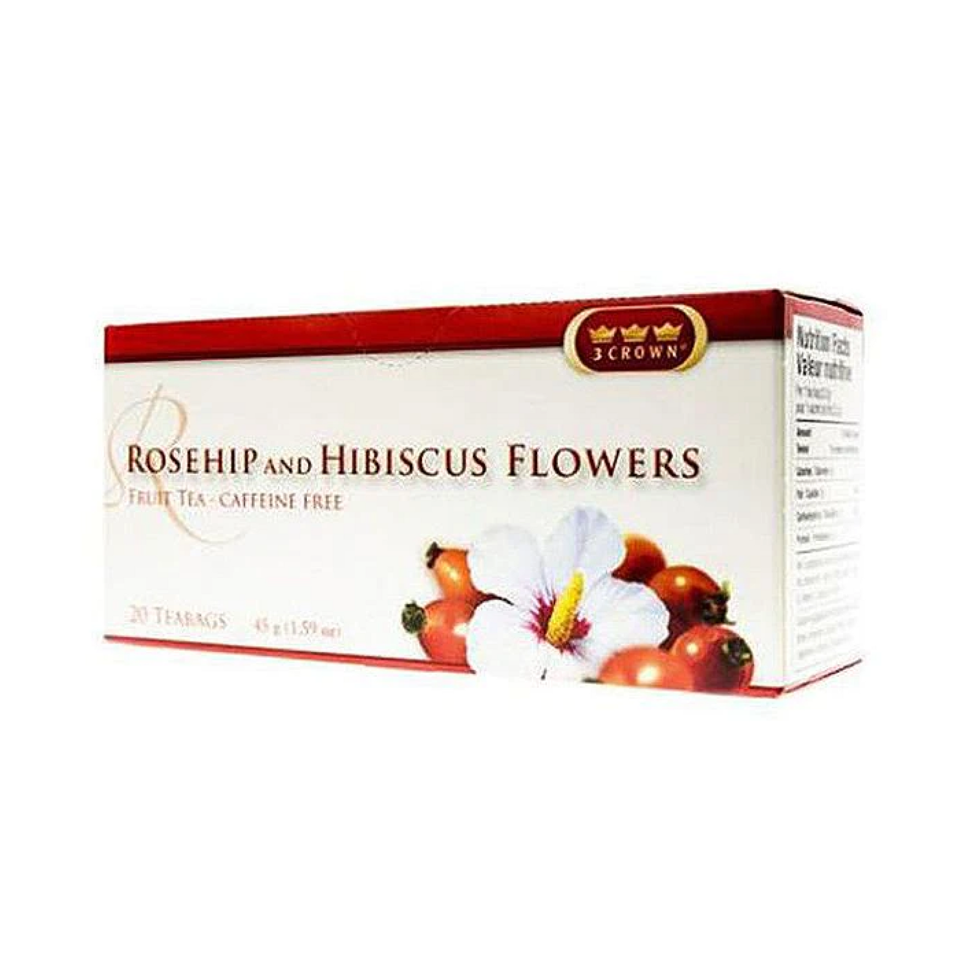 3 Crown Rosehip & Hibiscus Flowers Fruit Tea 45g – Food Depot