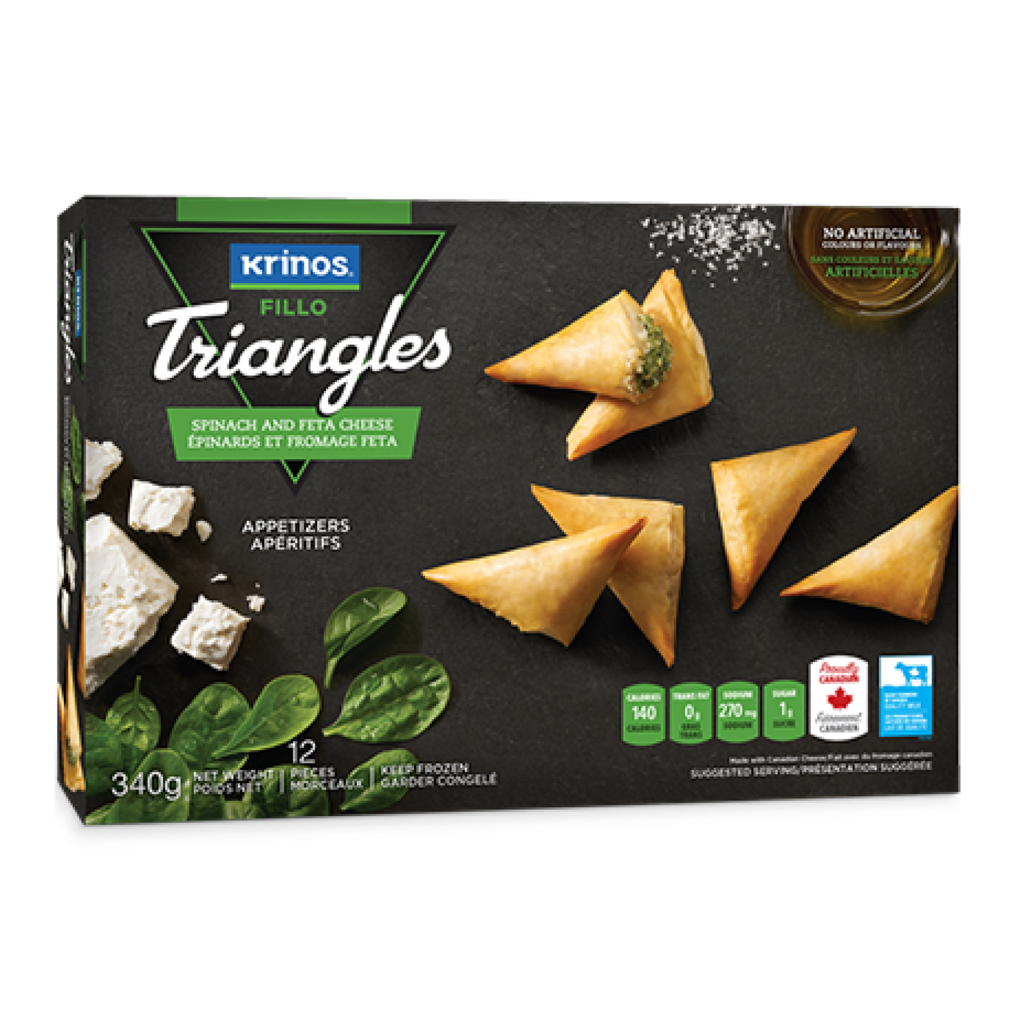 Krinos Fillo Triangles Spinach and Feta 340g
