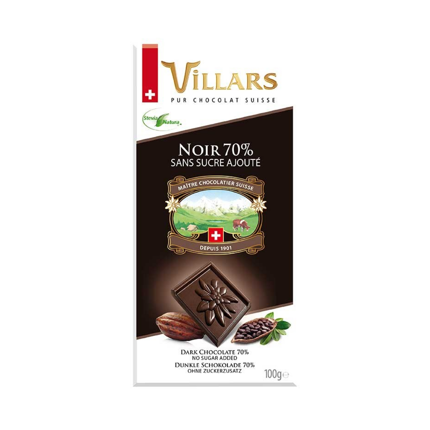 Villars Sugar Free Dark Chocolate 100g