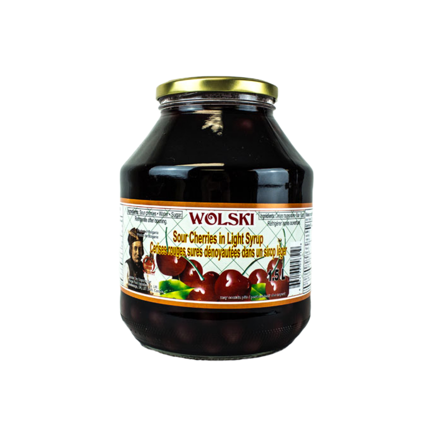 Wolski Pitted Red Sour Cherries In Light Syrup 1.5L