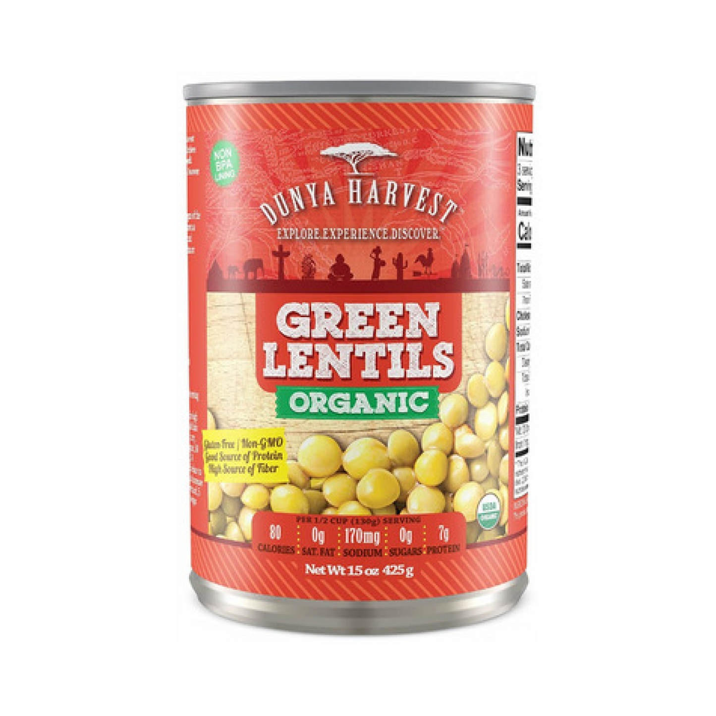 Dunya Harvest Organic Green Lentils LS 398ml