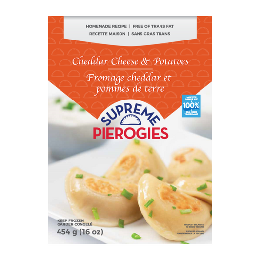 Supreme Pierogies Potatoes and Cheddar Cheese