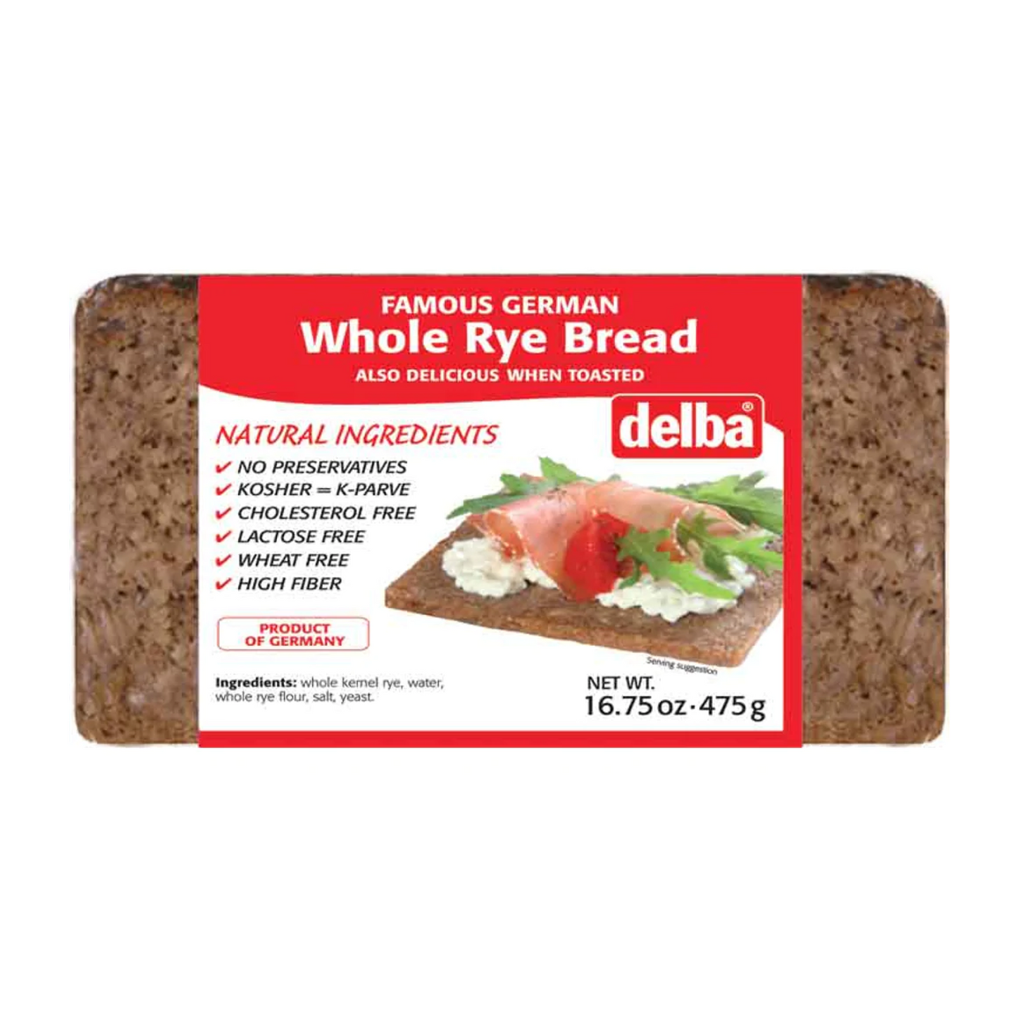 Delba Famous German Whole Rye Bread 475g