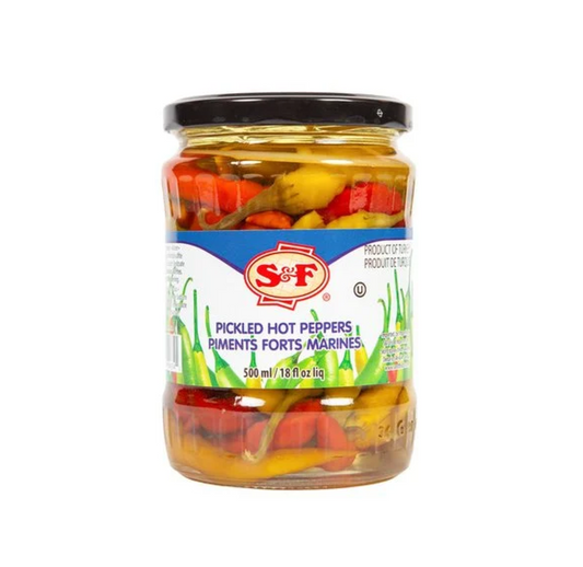 S&F Pickled Hot Peppers 500ml