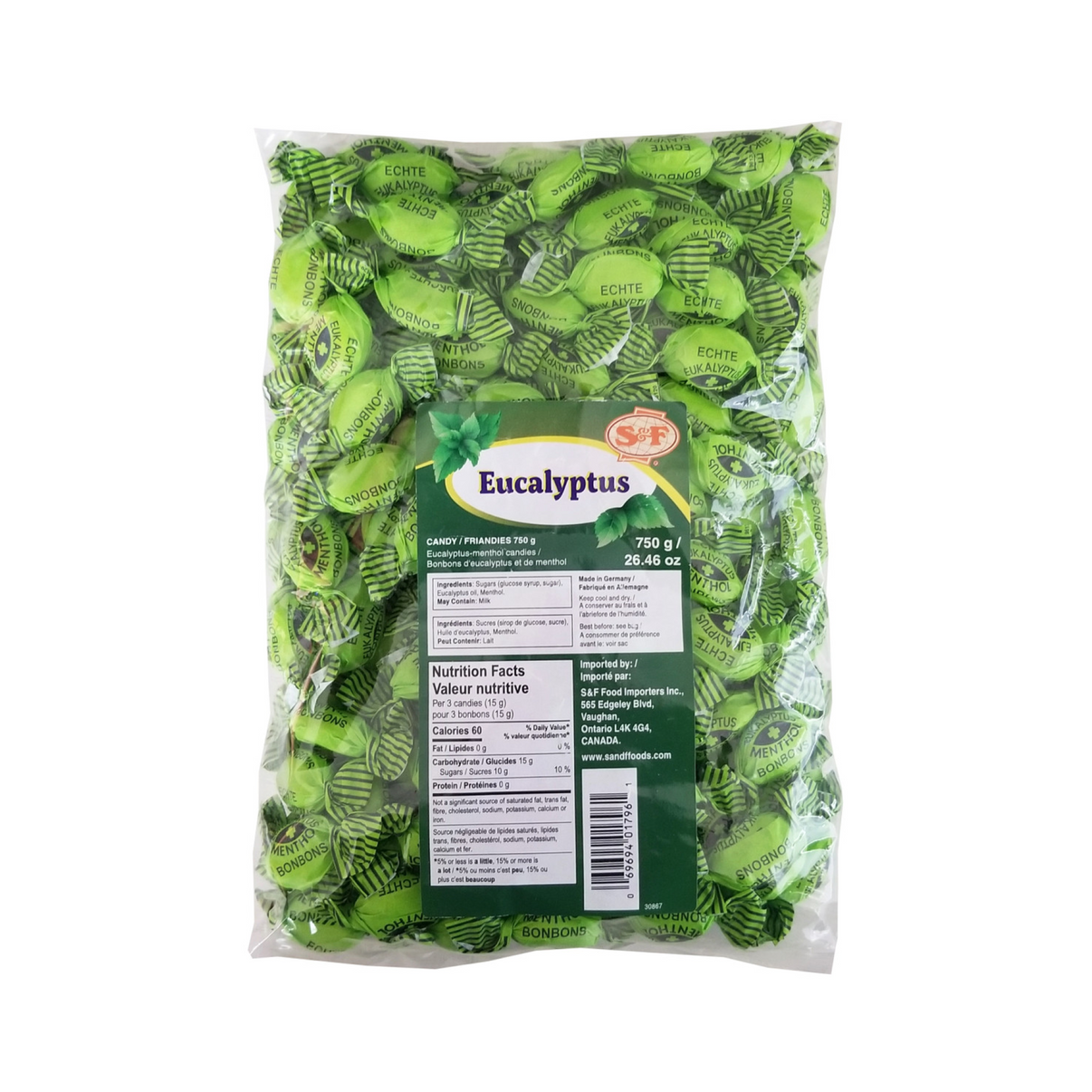 S&F Eucalyptus Candy 750g Food Depot Toronto