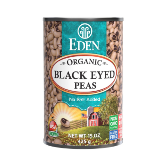 Eden Organic Black Eyed Peas NS 398ml