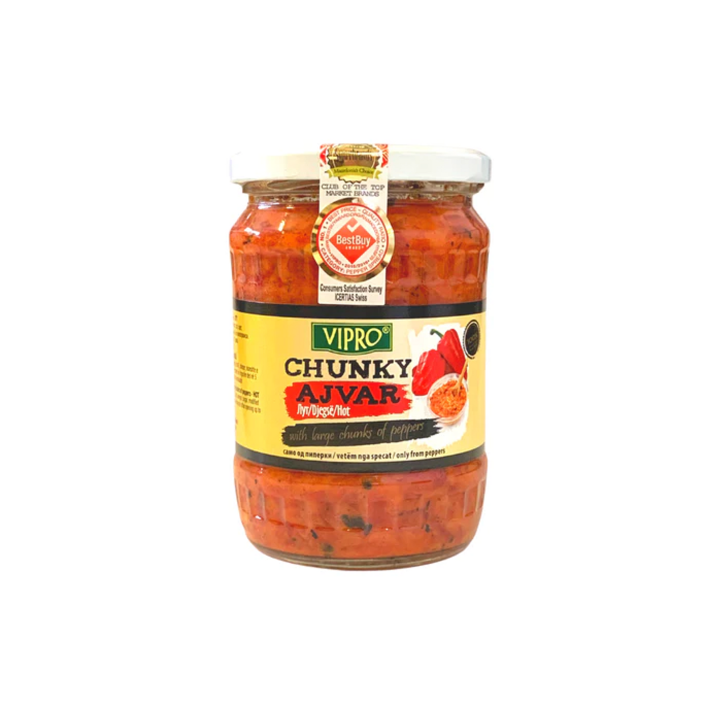 Vipro Chunky Ajvar Hot with Large Chunks of Peppers 550g