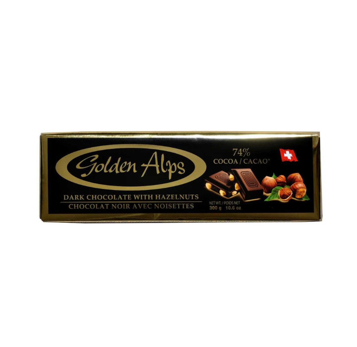 Golden Alps Dark Chocolate with Hazelnuts 300g