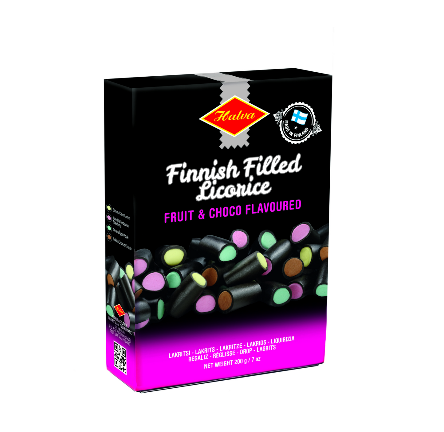 Halva Fruit & Choco Flavoured Finnish Filled Licorice 200g