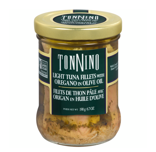 Tonnino Light Tuna Fillets with Oregano in Olive Oil 190g