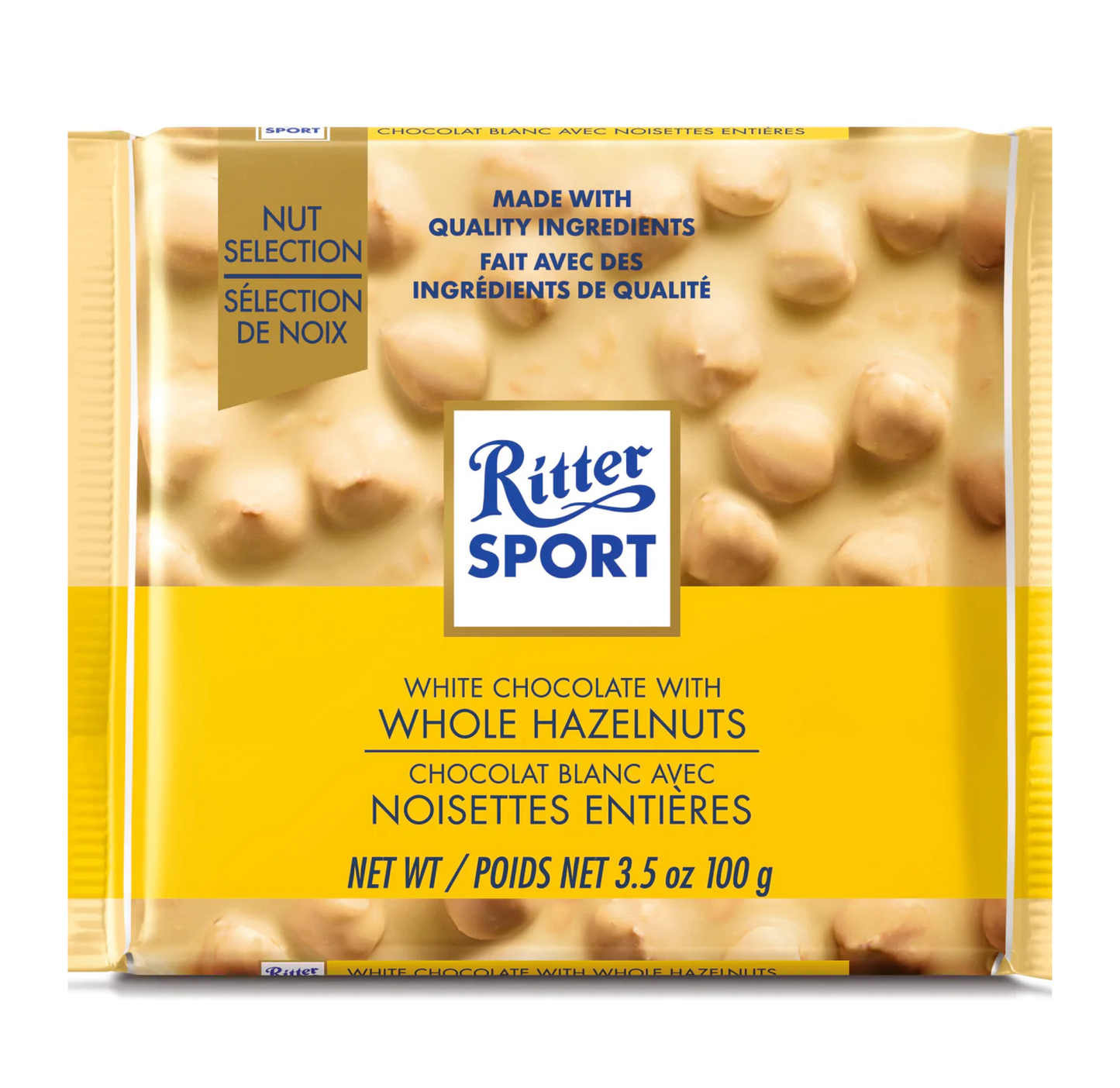 Ritter Sport Whole Hazelnuts White Chocolate 100g