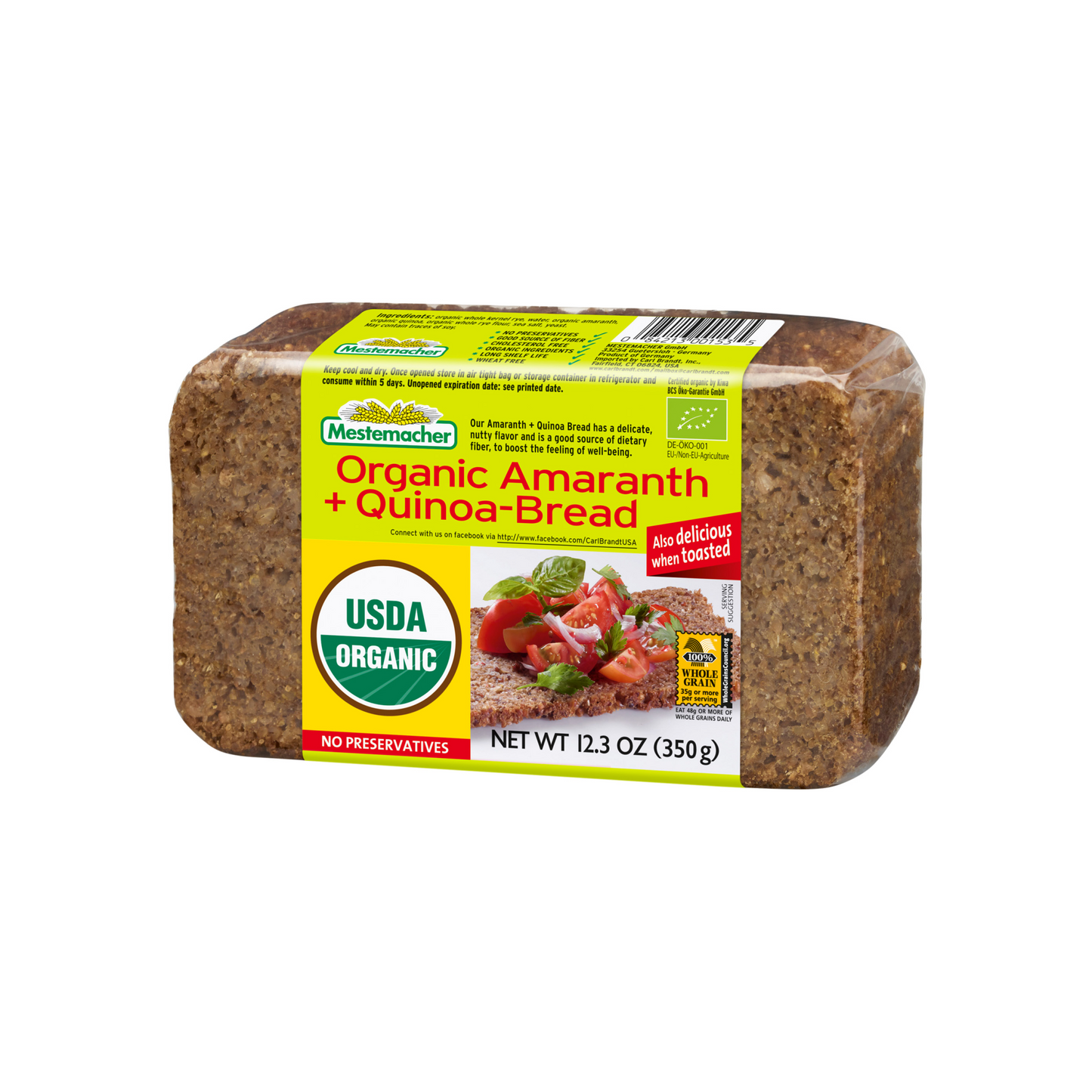 Mestemacher Organic Amaranth & Quinoa Rye Bread 350g