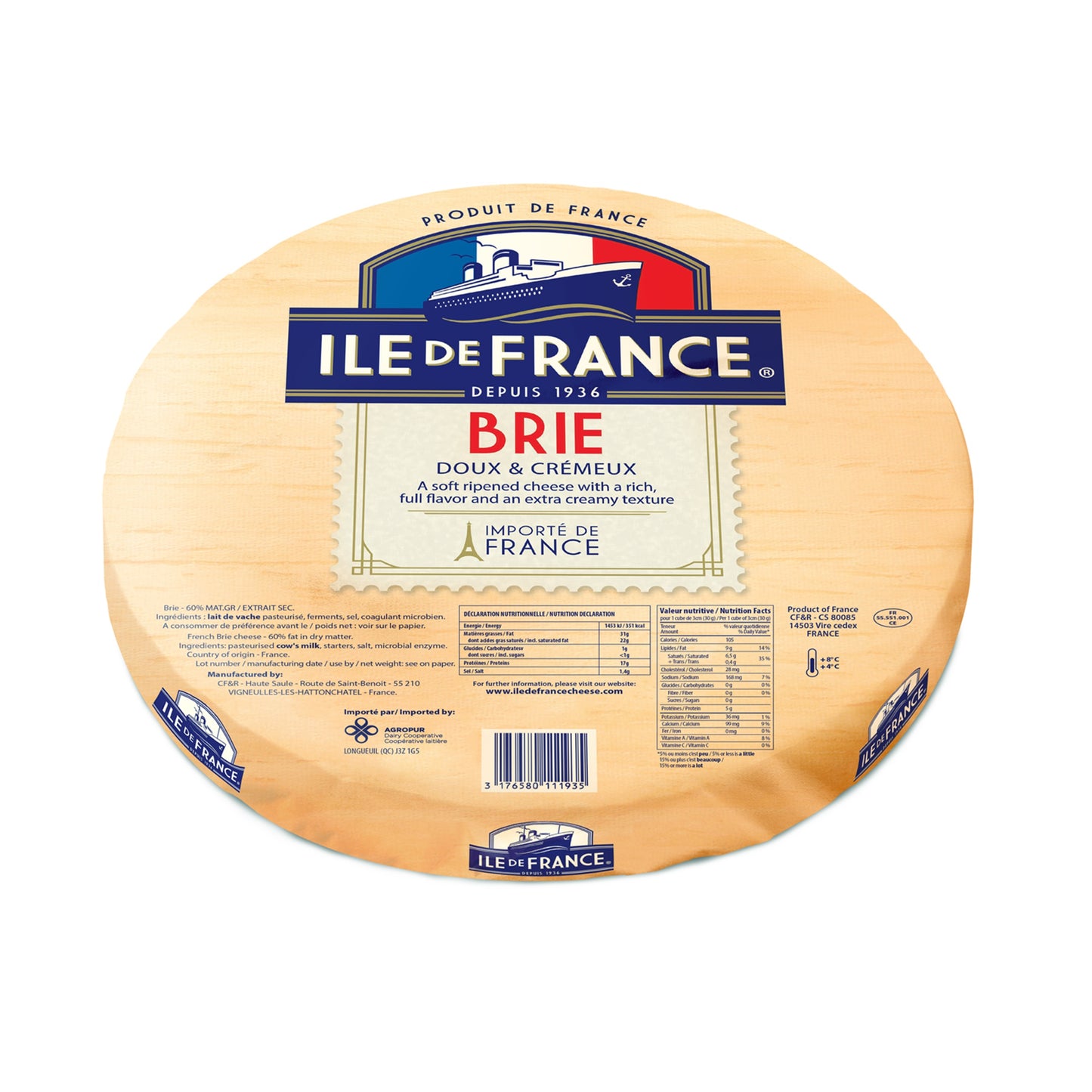 Ile de France Double Cream Brie 250g