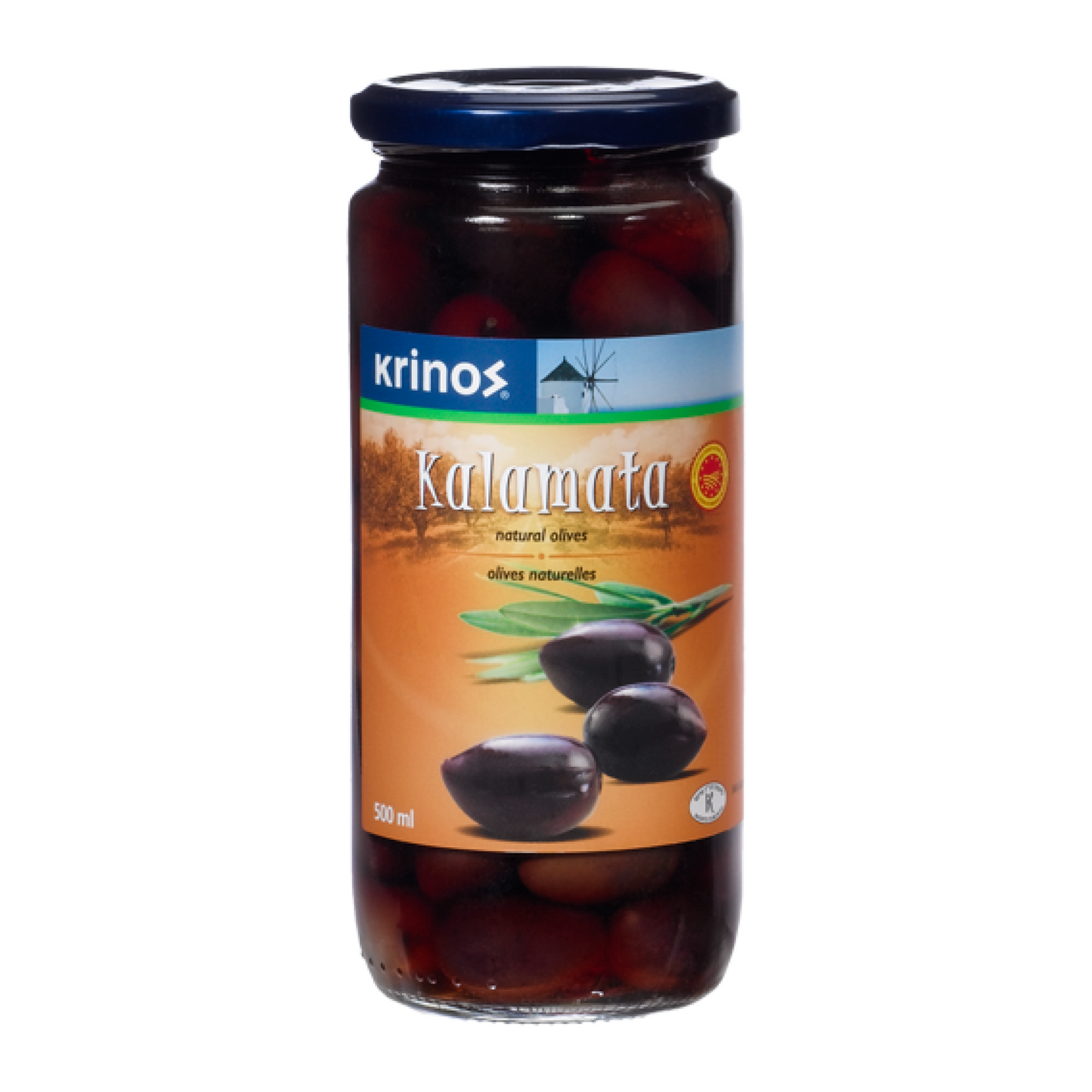 Krinos Kalamata Natural Olives In Vinegar Brine 500ml