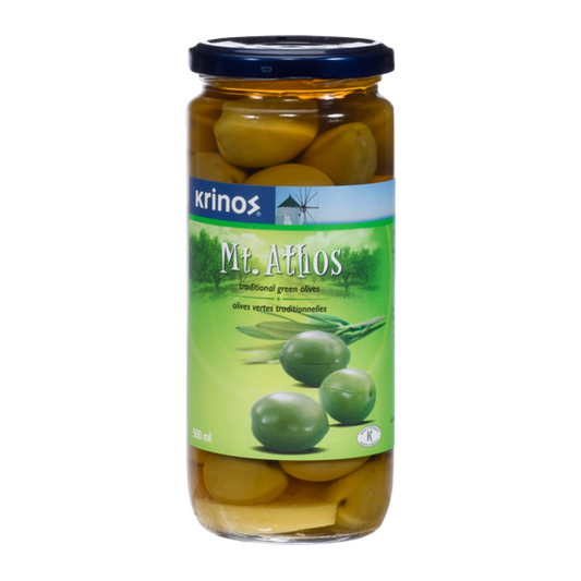 Krinos Mt. Athos Traditional Green Olives In Brine 500ml