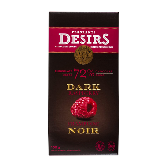 Flagrants Desirs Dark Chocolate Bar with Raspberry 100g