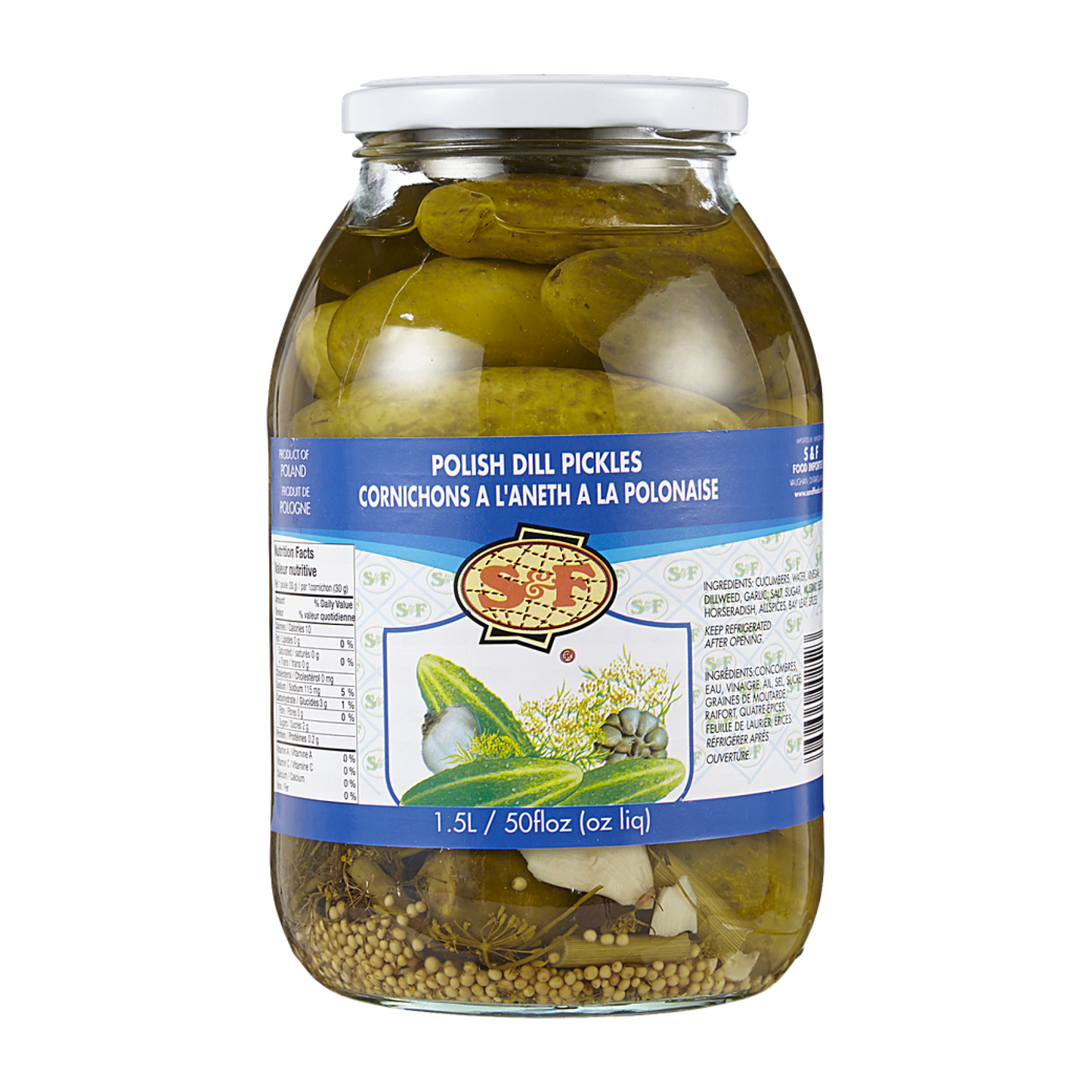 S&F Polish Dill Pickles 1.5L