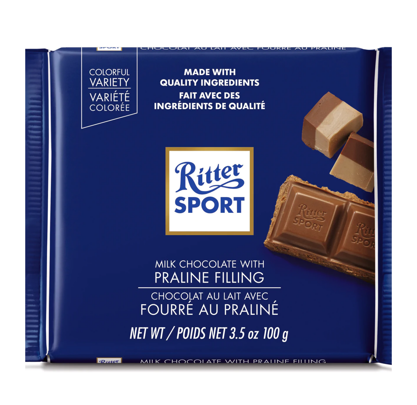 Ritter Sport Milk Chocolate with Praline Filling 100g