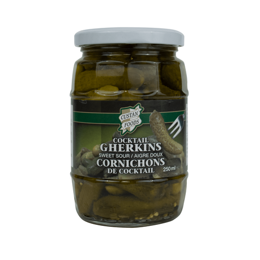 Custan Foods Sweet and Sour Cocktail Gherkins 250ml