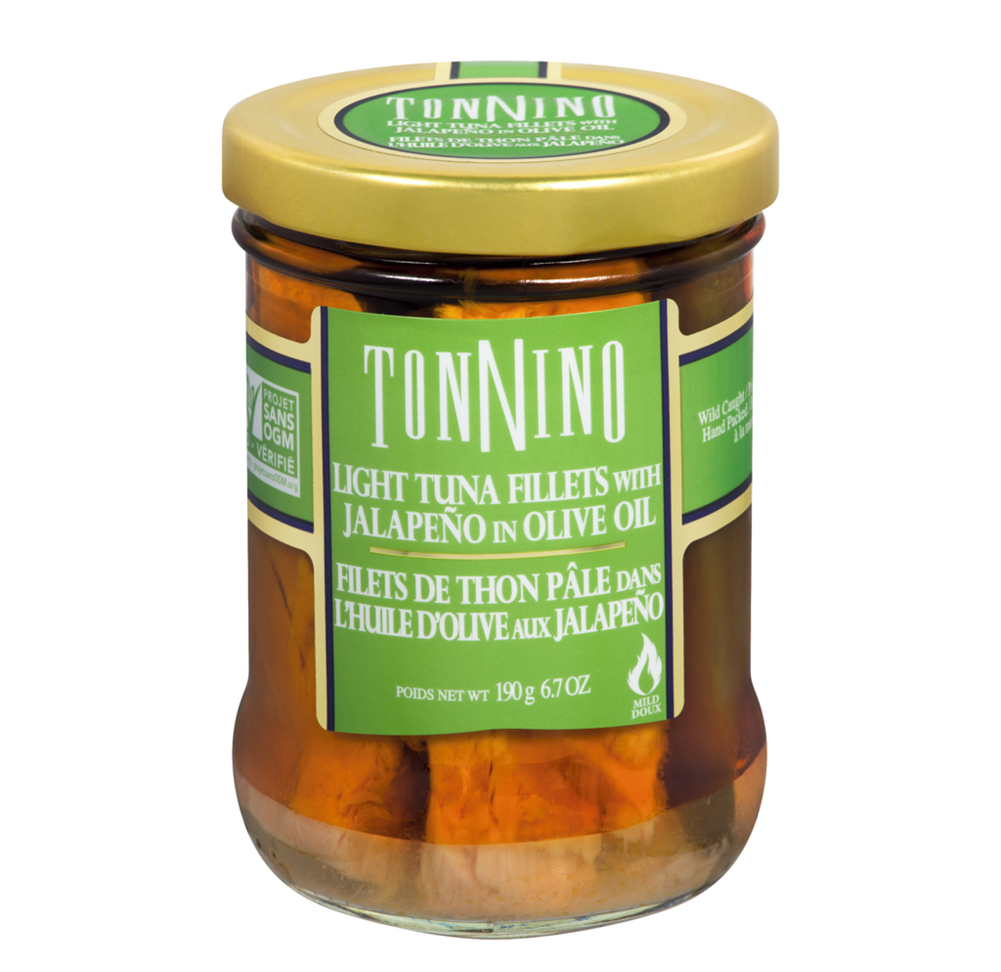 Tonnino Light Tuna Fillets with Jalapeno in Olive Oil 190g
