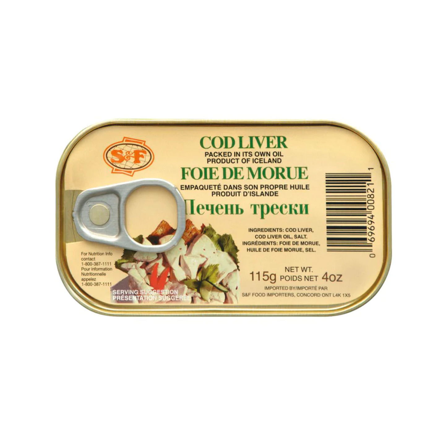 S&F Cod Liver in its own Oil 120g