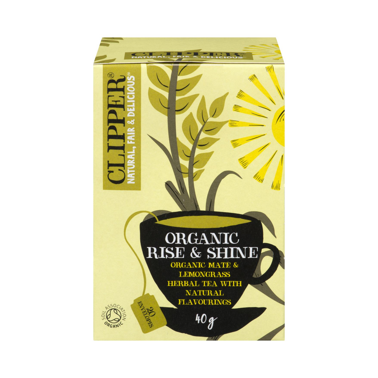 Clipper Rise & Shine Organic Lemongrass & Mate Herbal Tea 40g