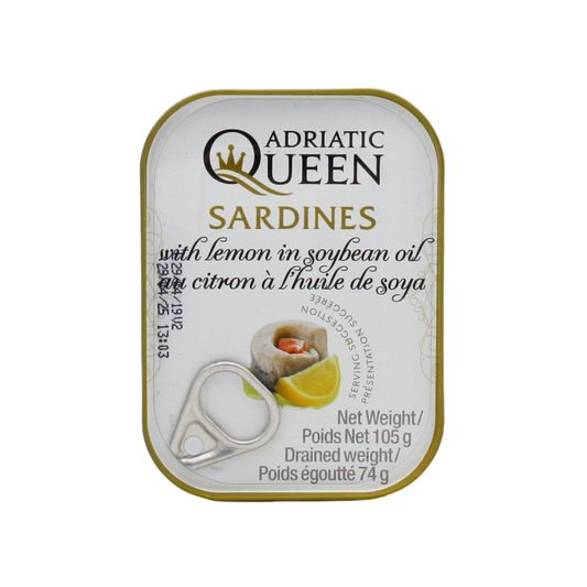 Adriatic Queen Sardines with Lemon in Soybean Oil 105g