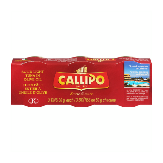 Callipo Solid Light Tuna in Olive Oil 3 Pack 80 x 3