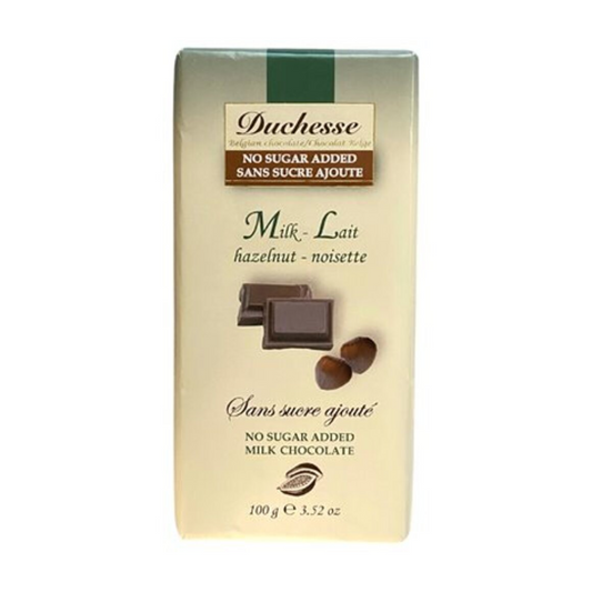 Duchesse Milk Chocolate Bar with Hazelnuts No Sugar Added 100g