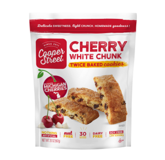 Cooper Street Cherry White Chunk Twice-Baked Cookies 141g
